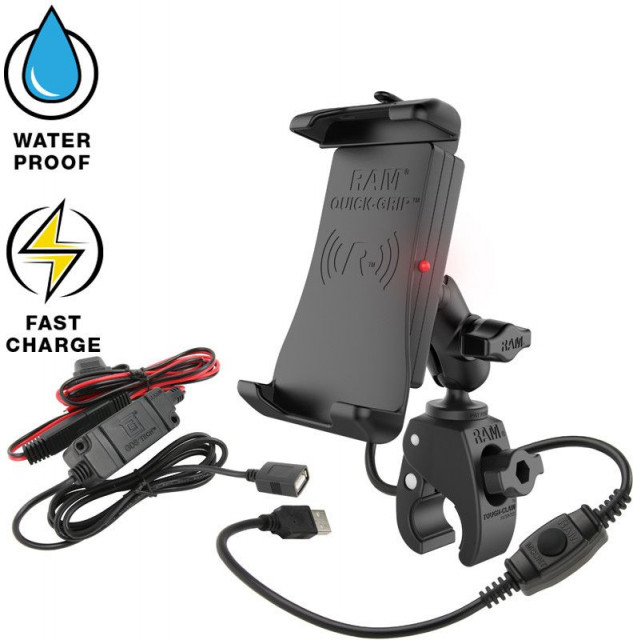Köp RAM Mount Quick-Grip Waterproof Wireless Charging Mount with Tough-Claw